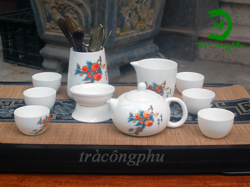 Bộ Ấm Chén Sứ Xương- BAC446